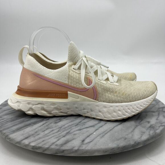 Nike Womens 8.5 Running Shoes React Infinity Run FK Sneakers White CD4372-103 - Picture 2 of 12